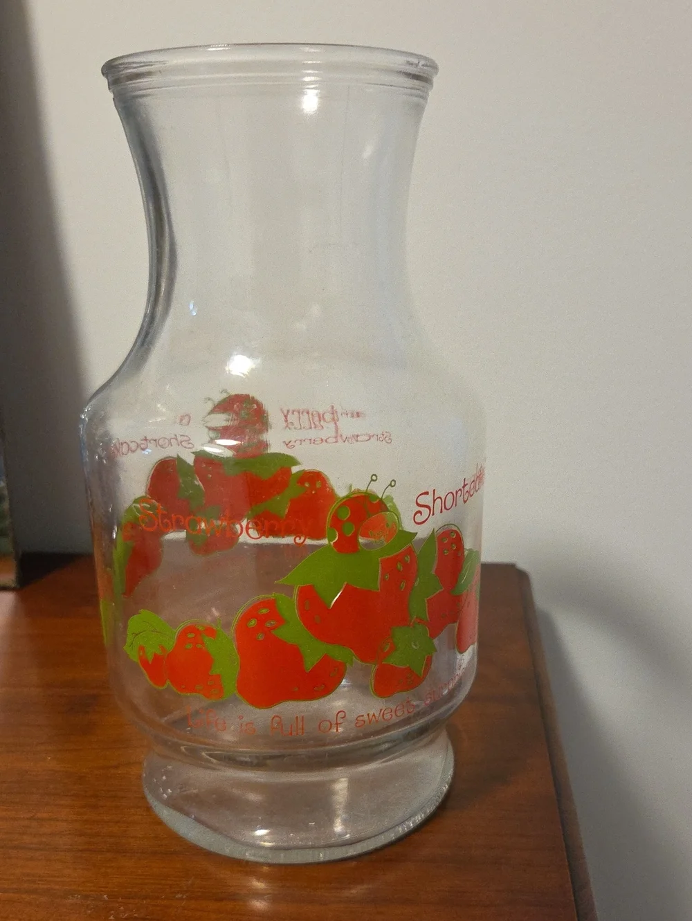 Strawberry Shortcake Vintage Glass Carafe